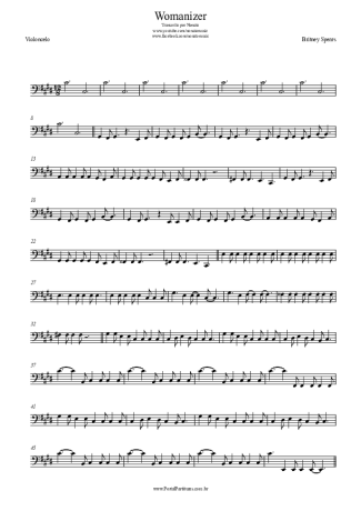 Britney Spears Womanizer score for Cello