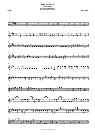 Britney Spears Womanizer score for Violin