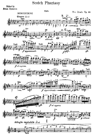 Bruch Scottish Fantasy score for Violin