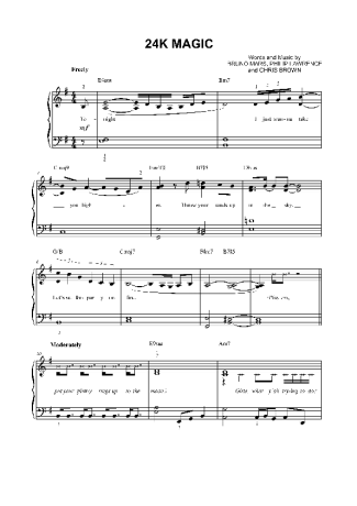 Bruno Mars  score for Piano