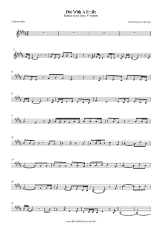 Bruno Mars  score for Clarinet (Bb)