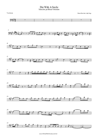 Bruno Mars  score for Trombone