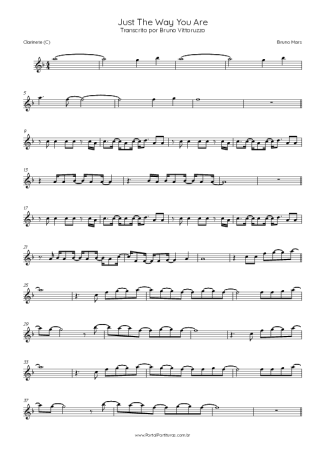 Bruno Mars  score for Clarinet (C)