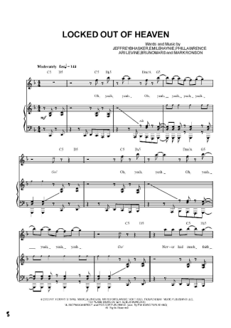 Bruno Mars  score for Piano