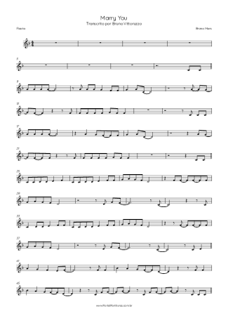 Bruno Mars  score for Flute