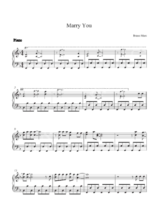 Bruno Mars  score for Piano