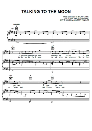 Bruno Mars  score for Piano