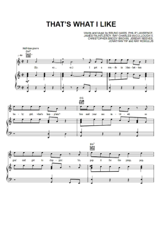 Bruno Mars  score for Piano