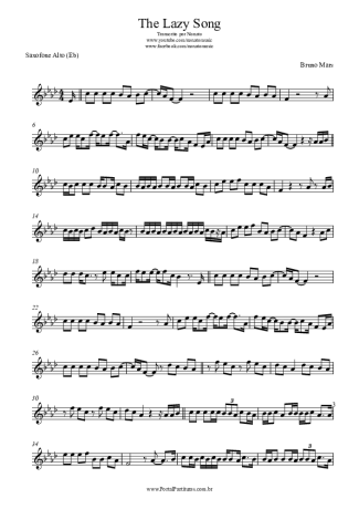 Bruno Mars  score for Alto Saxophone