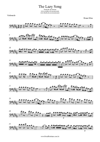 Bruno Mars  score for Cello