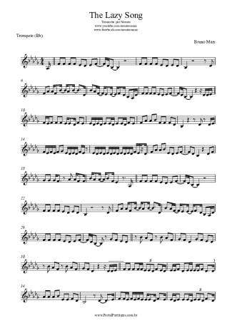 Bruno Mars  score for Trumpet