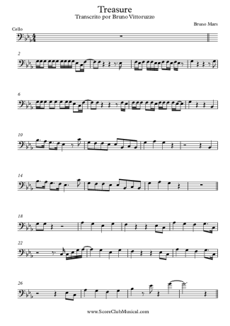 Bruno Mars Treasure score for Cello