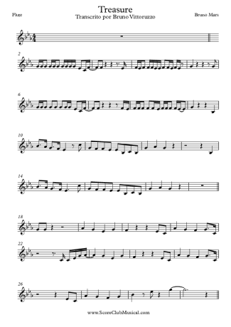 Bruno Mars Treasure score for Flute