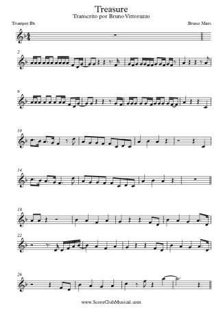 Bruno Mars Treasure score for Trumpet