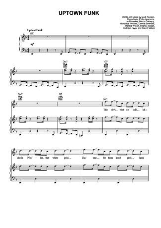 Bruno Mars  score for Piano