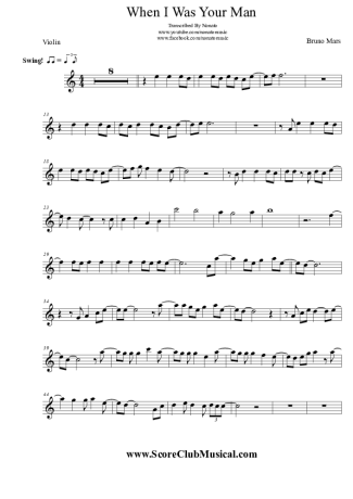 Bruno Mars  score for Violin