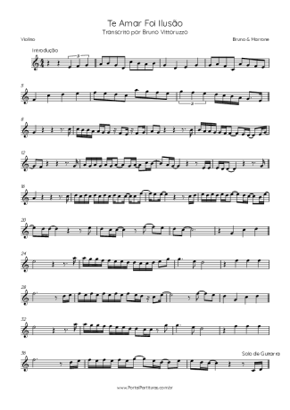 Bruno e Marrone Te Amar Foi Ilusão score for Violin