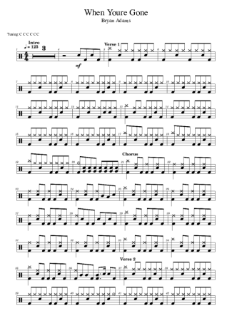 Bryan Adams  score for Drums