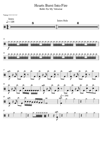 Bullet For My Valentine  score for Drums