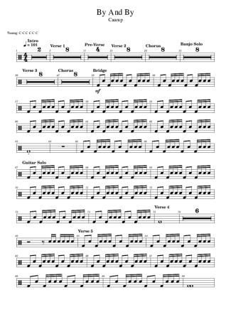 Caamp By And By score for Drums