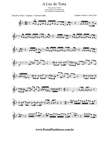 Caetano Veloso  score for Clarinet (Bb)