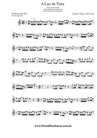 Caetano Veloso  score for Alto Saxophone