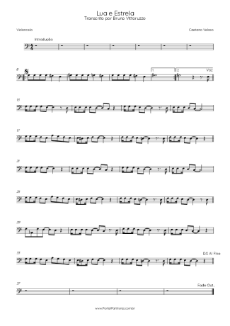Caetano Veloso Lua E Estrela score for Cello