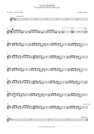 Caetano Veloso  score for Tenor Saxophone Soprano (Bb)