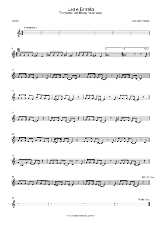 Caetano Veloso Lua E Estrela score for Violin