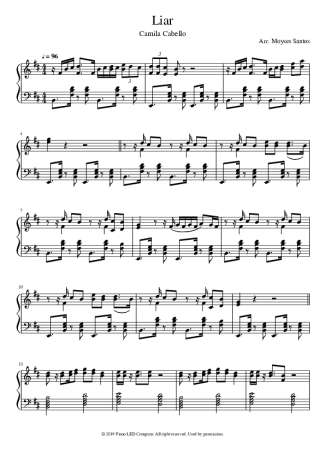 Camila Cabello Liar score for Piano