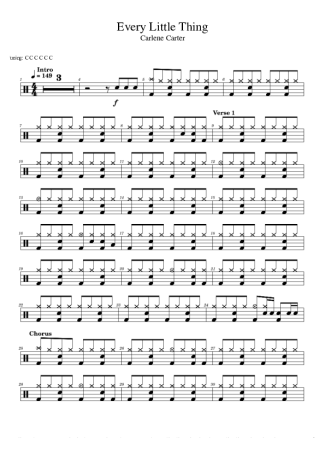 Carlene Carter Every Little Thing score for Drums