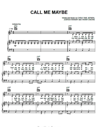 Carly Rae Jepsen  score for Piano