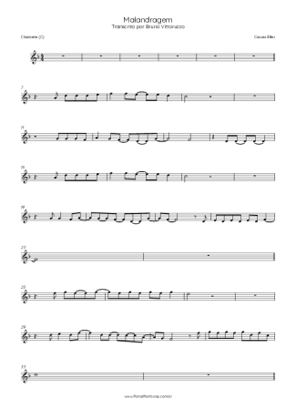 Cássia Eller  score for Clarinet (C)