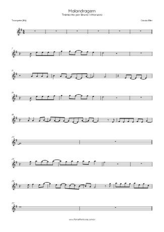 Cássia Eller Malandragem score for Trumpet