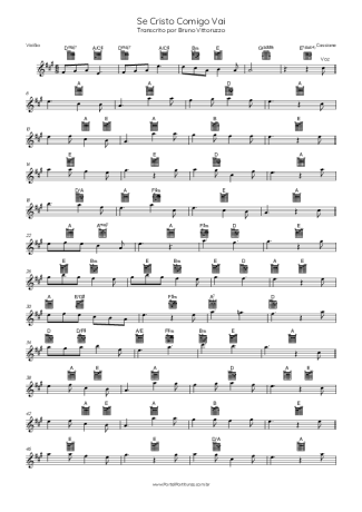 Cassiane Se Cristo Comigo Vai score for Acoustic Guitar