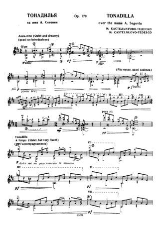 Castelnuovo-Tedesco  score for Acoustic Guitar