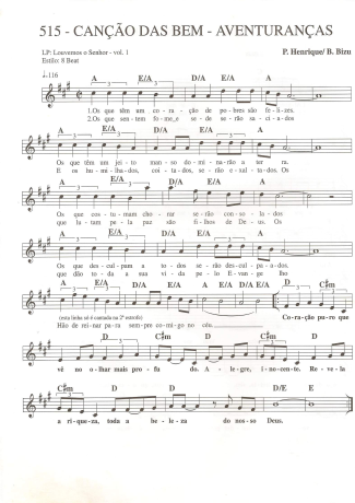 Catholic Church Music (Músicas Católicas)  score for Keyboard