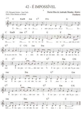 Catholic Church Music (Músicas Católicas)  score for Keyboard