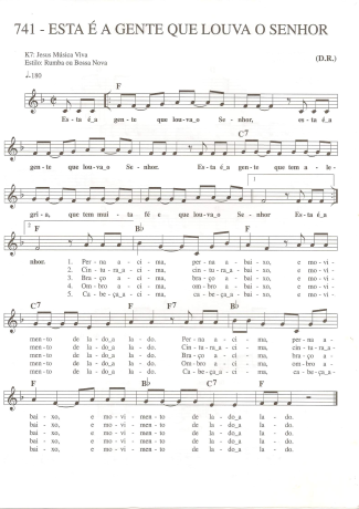 Catholic Church Music (Músicas Católicas) Este é a gente Que Louva o Senhor score for Keyboard