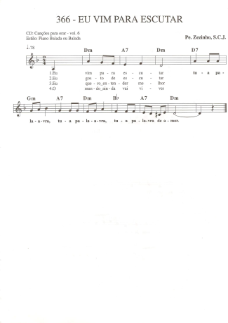 Catholic Church Music (Músicas Católicas)  score for Keyboard