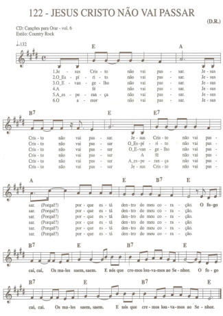 Catholic Church Music (Músicas Católicas) Jesus Cristo não vai passar score for Keyboard