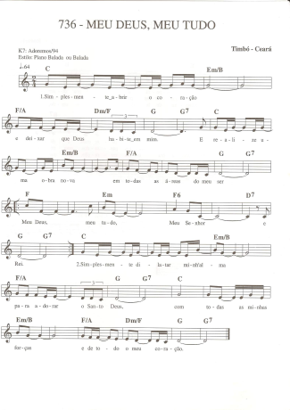 Catholic Church Music (Músicas Católicas)  score for Keyboard