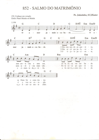 Catholic Church Music (Músicas Católicas)  score for Keyboard