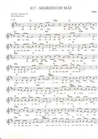 Catholic Church Music (Músicas Católicas)  score for Keyboard