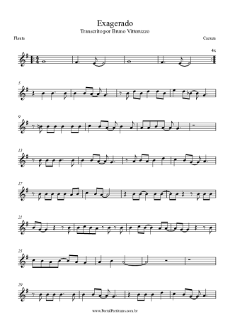 Cazuza Exagerado score for Flute