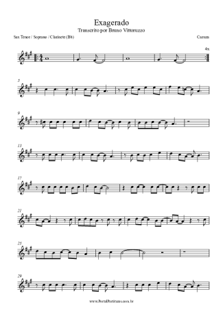 Cazuza  score for Tenor Saxophone Soprano (Bb)