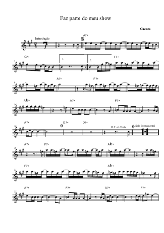 Cazuza  score for Alto Saxophone