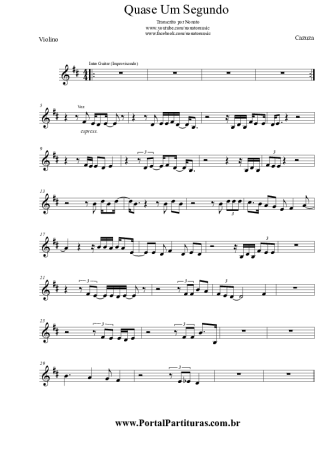 Cazuza Quase Um Segundo score for Violin