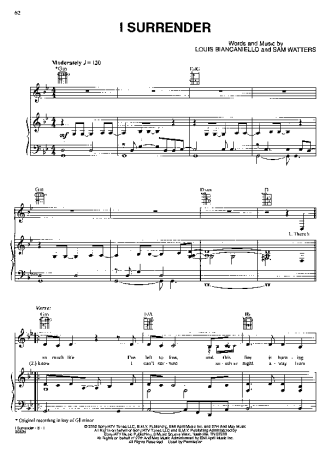 Céline Dion I Surrender score for Piano