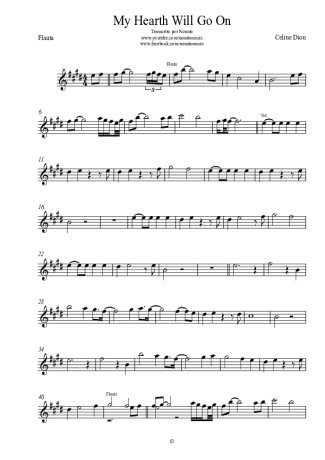 Céline Dion  score for Flute